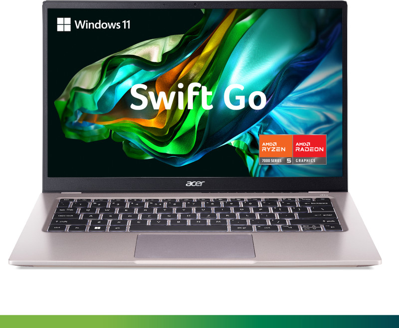Acer Swift Go 14 AMD Ryzen 5 Hexa Core 7530U - (8 GB/512 GB SSD/Windows 11 Home) SFG14-41 Thin and Light Laptop 14 Inch, Prodigy Pink, 1.25 Kg, With M