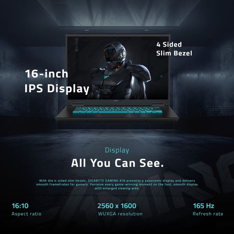 GIGABYTE GAMING A16 AMD Ryzen 7 260 16GB 512GB SSD - Image 6
