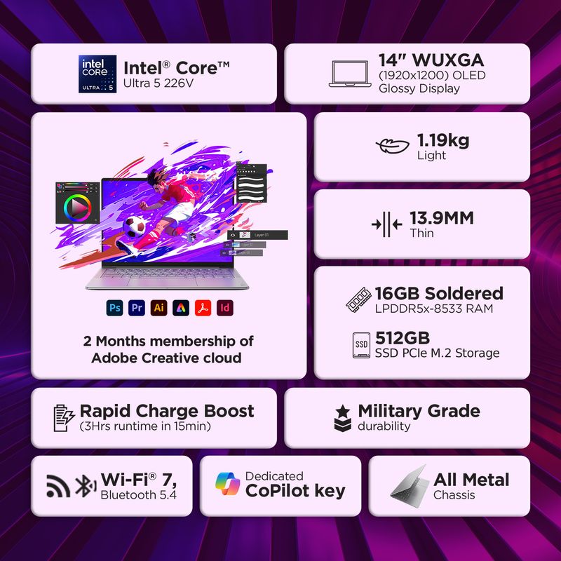Lenovo Yoga Slim 7 Aura Edition OLED Intel Core Ultra 5 - Image 3