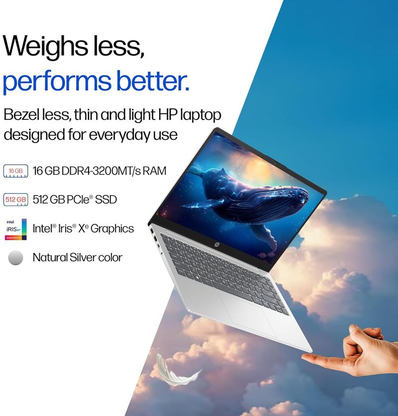 HP Intel Core 5 14-ep0385TU Laptop, 14 inch, Silver, 16GB/512GB - Image 4