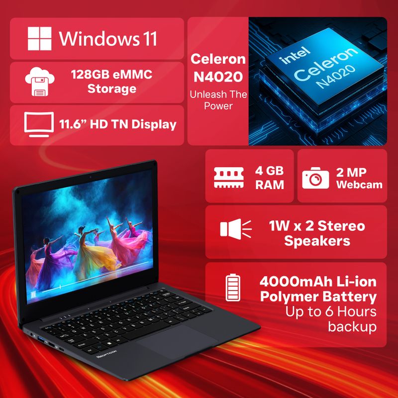 Neopticon Ebook Intel Celeron Dual Core 4GB/128GB SSD - Image 3