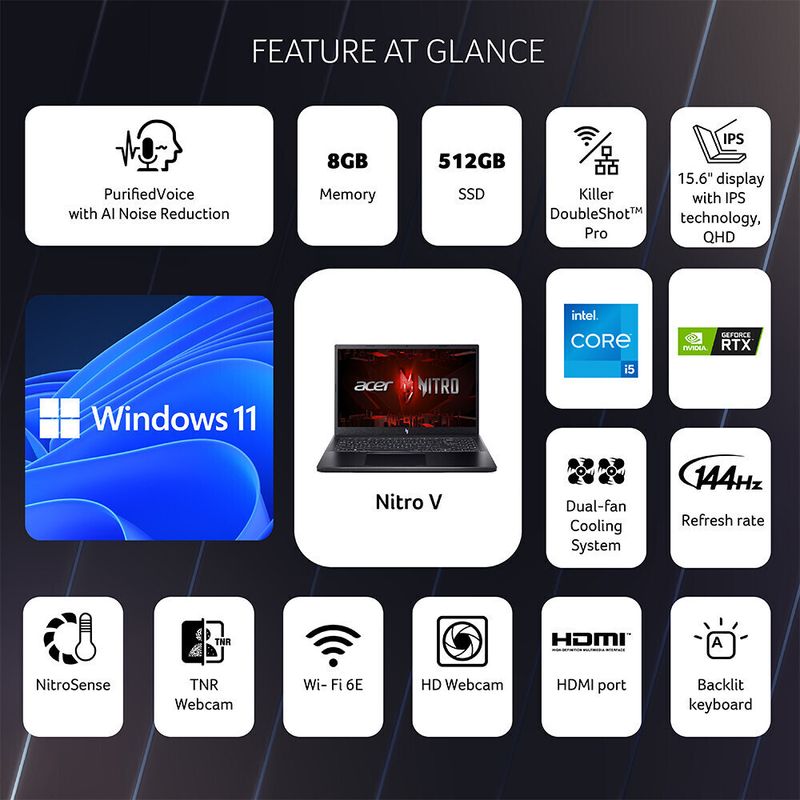 Acer Nitro V 13420H 16GB 512GB SSD RTX 3050 - Image 3
