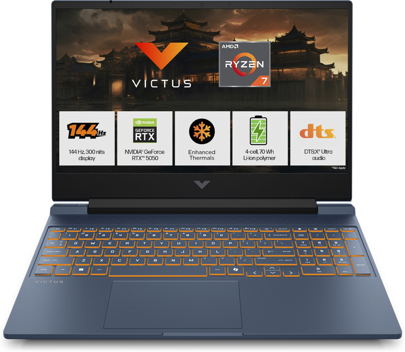 HP Victus AI AMD Ryzen 7 Octa Core 260 - (16 GB/1 TB SSD/Windows 11 Home/8 GB Graphics/NVIDIA GeForce RTX 5050) 15-fb3102AX Gaming Laptop 15.6 inch, P