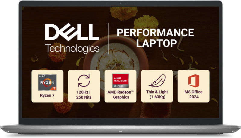 DELL 15 (Previouly Inspiron) AMD Ryzen 7 Octa Core 7730U - (16 GB/512 GB SSD/Windows 11 Home) DC15255 Thin and Light Laptop 15 Inch, Platinum Silver, 