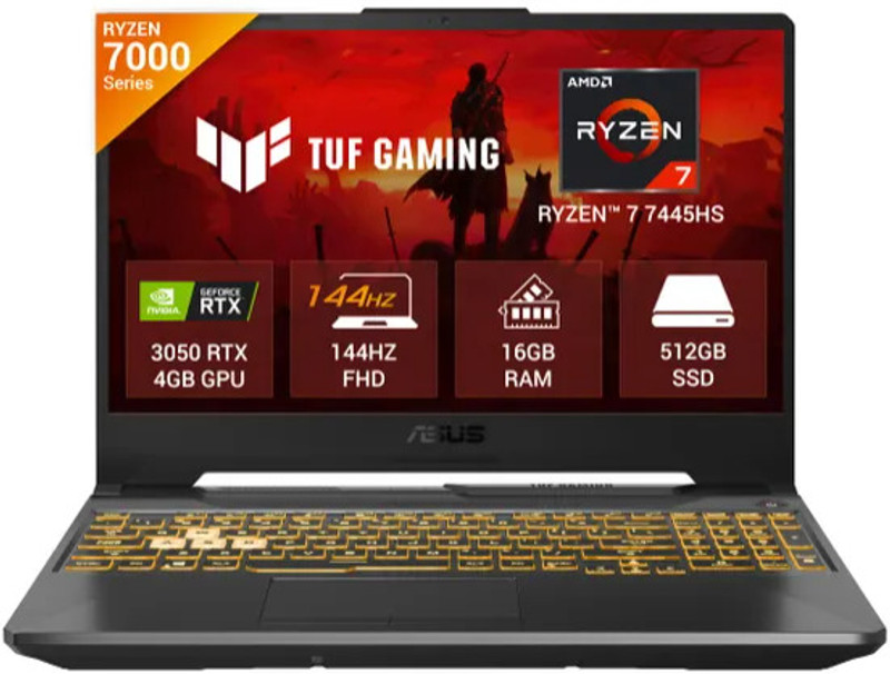 ASUS TUF Gaming A15 AMD Ryzen 7 Hexa Core - (16 GB/512 GB SSD/Windows 11 Home/4 GB Graphics/NVIDIA GeForce RTX 3050/144 Hz) FA506NCG-HN199W Gaming Lap