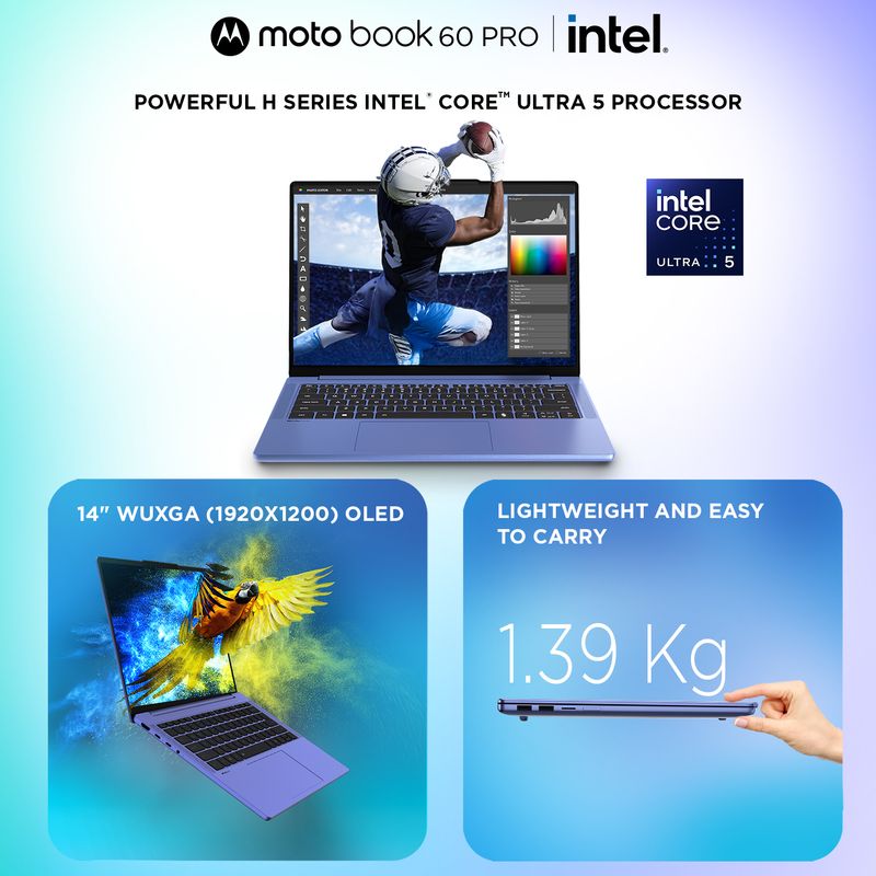 Motorola Motobook 60 Pro 14" OLED Ultra 5 225H 16GB 512GB - Image 3
