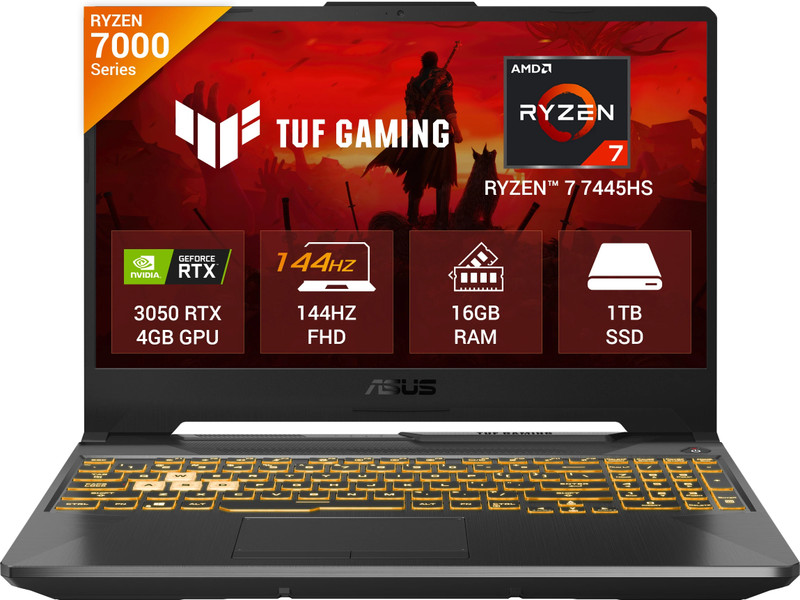 asus tuf gaming a15 2025 amd ryzen 7 hexa core 7445hs 16 gb 1 tb ssd windows 11 home 4 gb graphics nvidia geforce rtx 3050 144 hz fa506ncg hn249w laptop