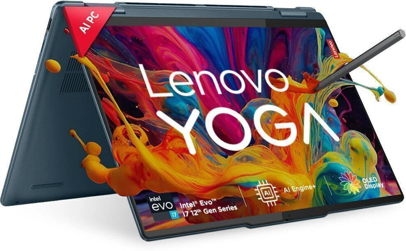 Lenovo Yoga 7 WUXGA-OLED with 1Yr ADP Intel Core i7 13th Gen 1360P - (16 GB/1 TB SSD/Windows 11 Home) 14IRL8 2 in 1 Laptop 14 Inch, Tidal Teal, 1.49 K