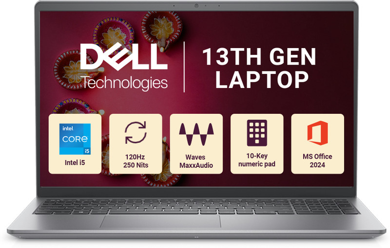 dell 15 microsoft office home 2024 intel core i5 13th gen 16 gb 512 gb ssd windows 11 home vostro 3530 rpl laptop