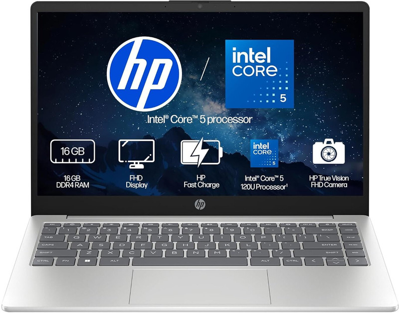 HP (i5 14th Gen) Intel Core 5 - (16 GB/512 GB SSD/Windows 11 Home) 14-ep0385TU Laptop 14 inch, Natural Silver, 1.41 kg, With MS Office