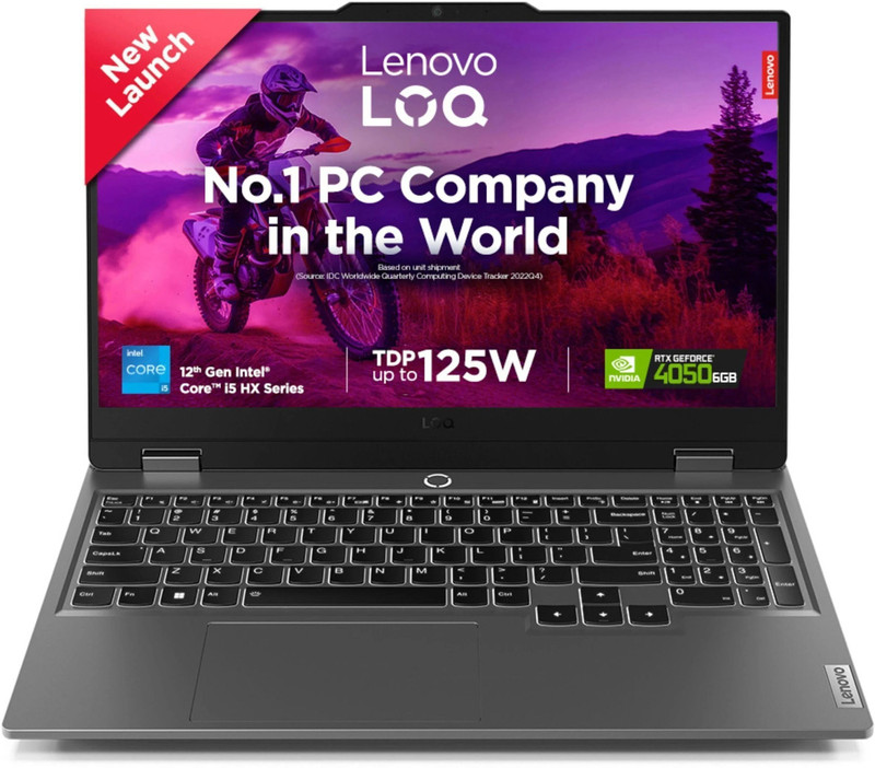 lenovo loq intel core i5 12th gen 12450hx 16 gb 512 gb ssd windows 11 home 6 graphics nvidia geforce rtx 4050 15iax9 15iax9d2 gaming laptop