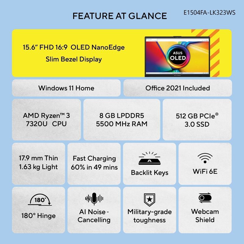 ASUS Vivobook Go 15 OLED AMD Ryzen 3 7320U - Image 3
