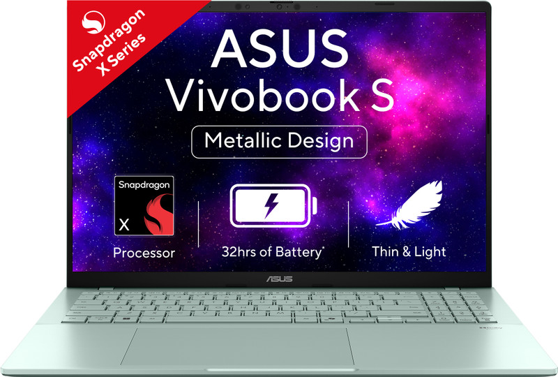 asus vivobook s16 oled 2025 backlit keyboard metal body snapdragon x 16 gb 512 gb ssd windows 11 home s3607qa sh079ws thin light laptop
