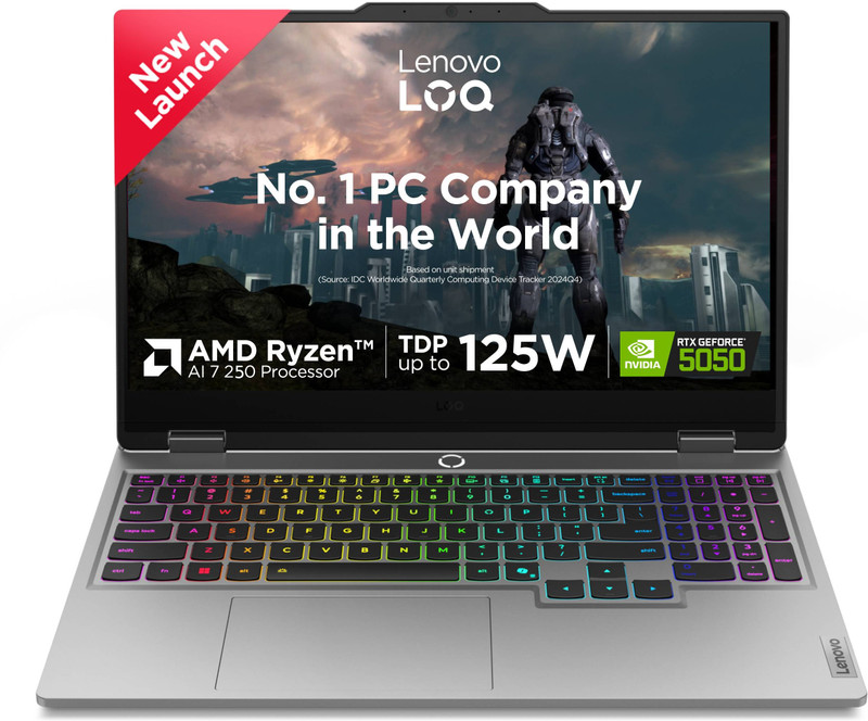 lenovo loq 2025 amd ryzen 7 octa core 250 24 gb 1 tb ssd windows 11 home 8 gb graphics nvidia geforce rtx 5050 15ahp10 gaming laptop