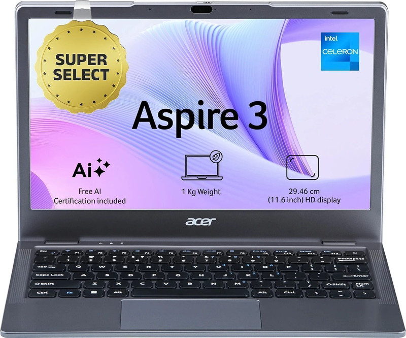 Acer Aspire 3 Intel Celeron Dual Core - (8 GB/512 GB SSD/Windows 11 Home) A311-45 Thin and Light Laptop 1 inch, Steel Grey, 1 kg