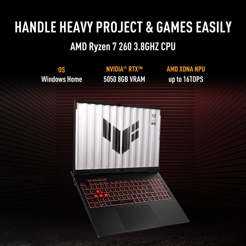 ASUS TUF Gaming A16 (2026) AMD Ryzen 7 260 16GB 512GB - Image 6