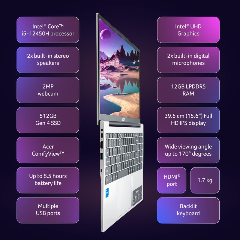 Acer Aspire 15 12th Gen i5 12450H 16GB 512GB SSD - Image 4