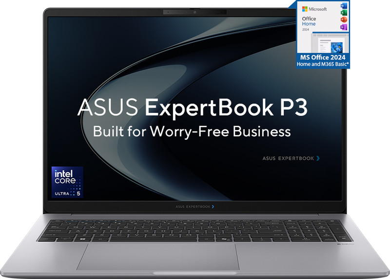 ASUS ExpertBook P3 AI PC with 1 Yr ADP Intel Core Ultra 5 225H - (16 GB/512 GB SSD/Windows 11 Home) P3606CCAP-MB0062WS Thin and Light Laptop 16 inch, 
