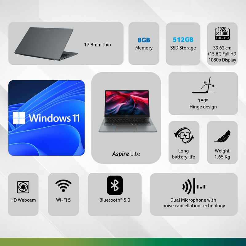 Acer Aspire Lite Metal AMD Ryzen 3 7330U - Image 3