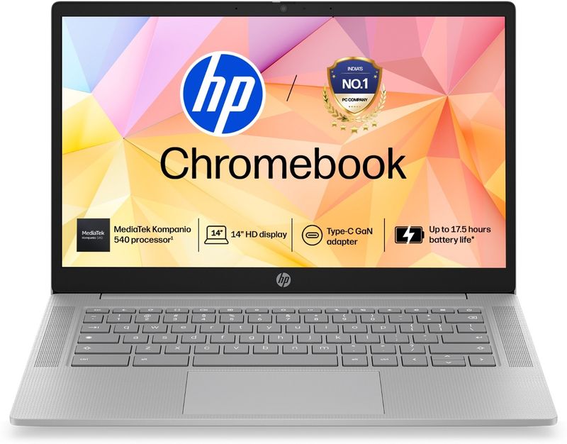HP Chromebook MediaTek Kompanio 540 - (4 GB/128 GB SSD/Chrome OS) Chromebook 14a-nm0004MU Chromebook (14 inch, Modern Gray, 1.35 kg)