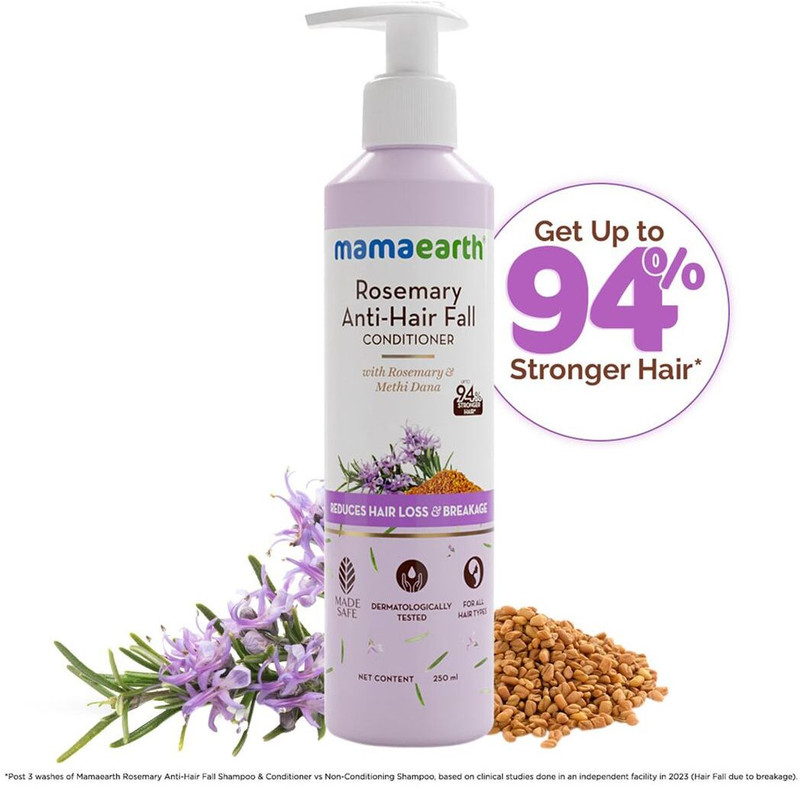 Mamaearth Anti-Hair Fall Conditioner-Rosemary & Methi Dana for Reducing Hair Loss 250 ml