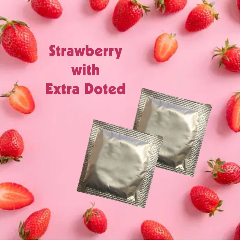eyurva Dotted Strawberry Condoms 10 Pcs - Image 4