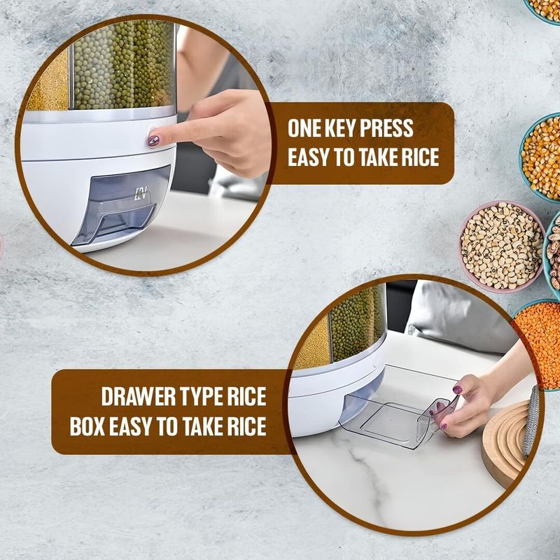 MYOZ Polypropylene Cereal Dispenser - 6 kg (White) - Image 5
