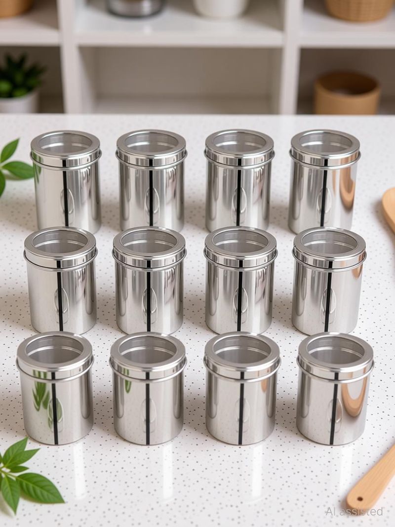 STEEPLE Steel Utility Container 1000 ml (Pack of 12, Silver) - Image 5