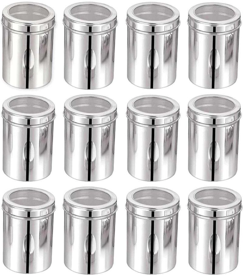 STEEPLE Steel Utility Container 1000 ml (Pack of 12, Silver) - Image 2