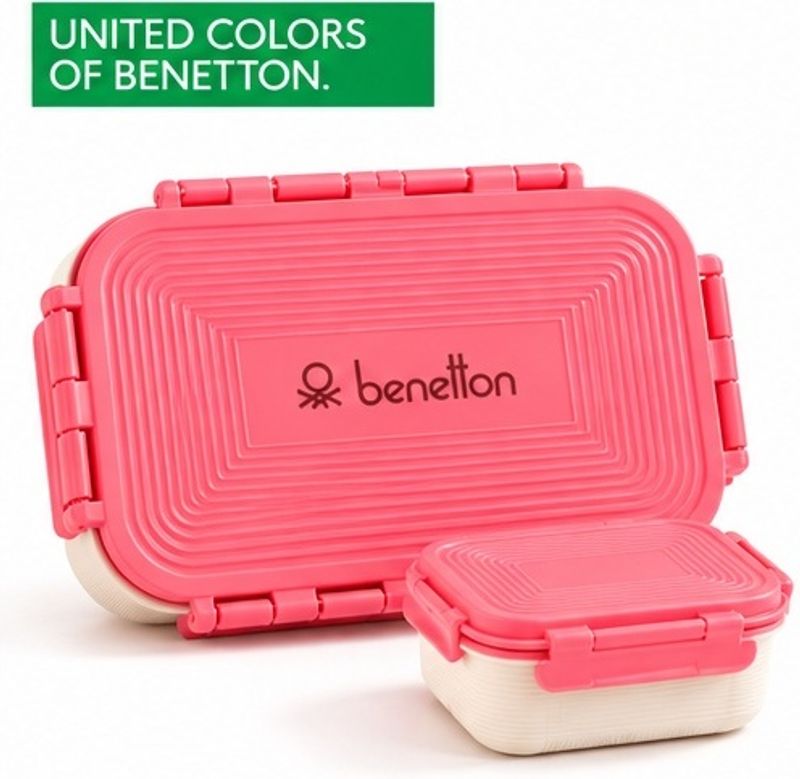 United Colors of Benetton Stainless Steel Utility Container  - 880 ml (Pink)