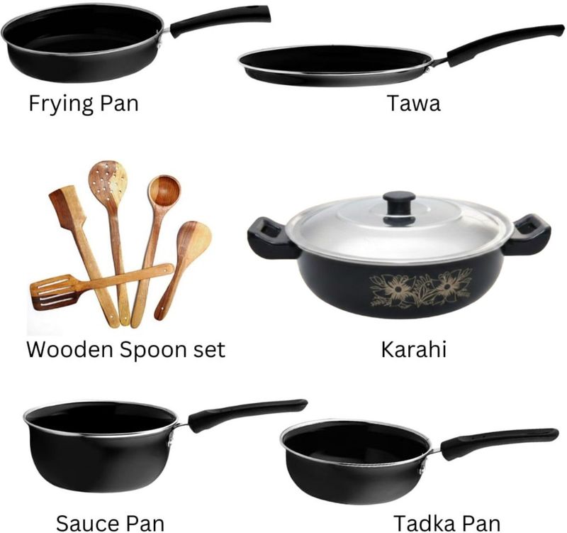 Kashvi 11-Piece Kitchen Cookware Set - Image 3