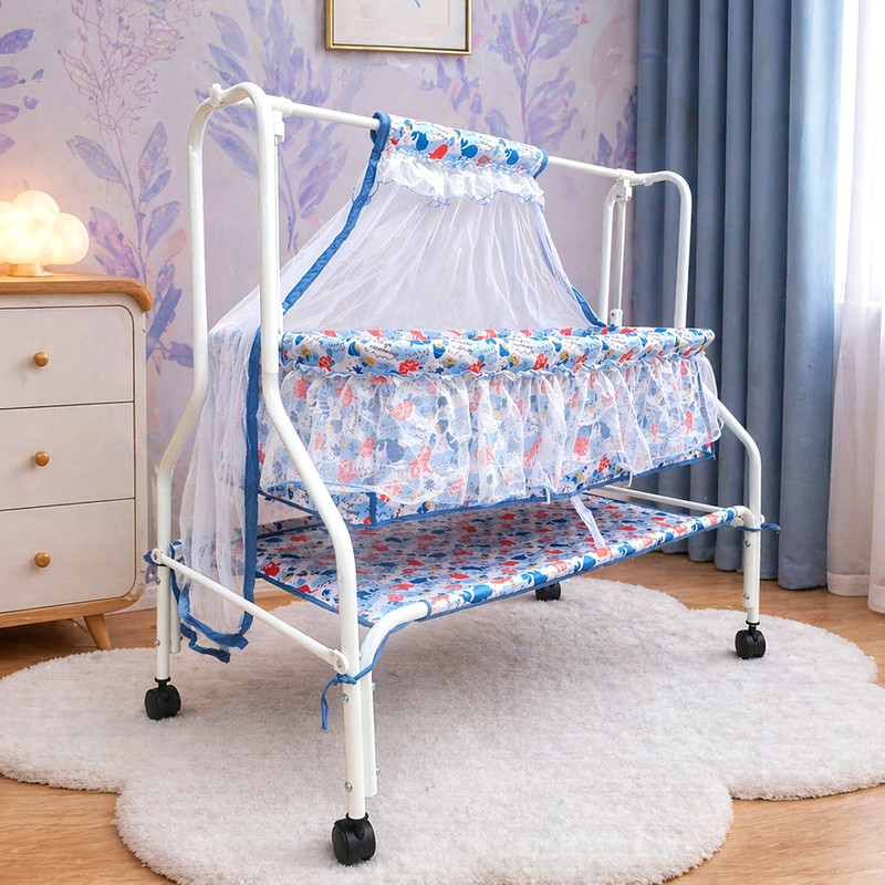 KIDDERY Kiddery Neptune Premium Baby Cradle Complete Set 0-10 Months Perfect Gift Multicolor