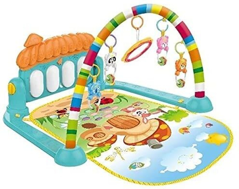 J K INTERNATIONAL Baby Play Gym Kick and Play Piano Mat Newborn Toy for Boy and Girl 0-18 Month Lights and Music Activity Toys Multicolor
