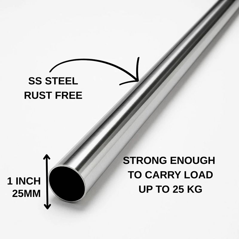 smihi Silver Curtain Rods Metal (Pack of 1) - Image 5