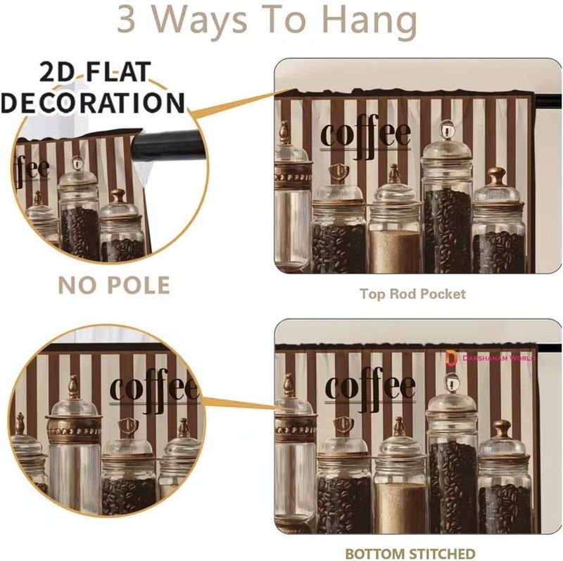 DARSHANAM WORLD 150 cm Kitchen Curtain (Pack Of 2) - Image 5
