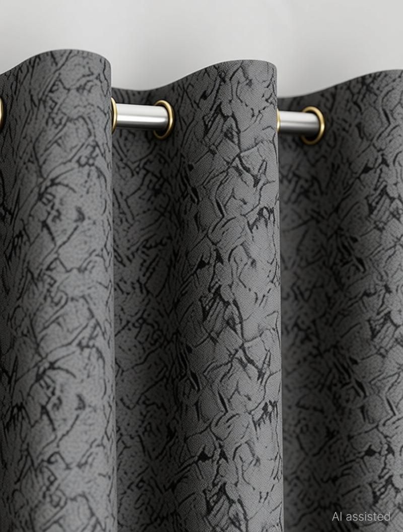 Kraftiq Homes 152 cm Velvet Room Darkening Curtain (Pack of 2) - Image 4
