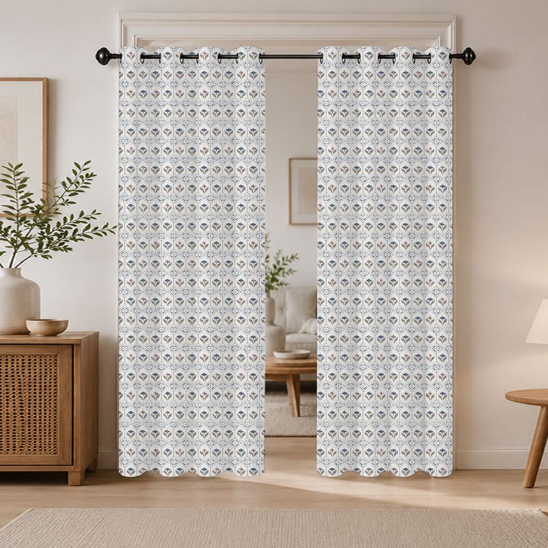 WEAVELINES 213 cm (7 ft) Door Cotton Room Darkening Curtain (Pack Of - Image 5