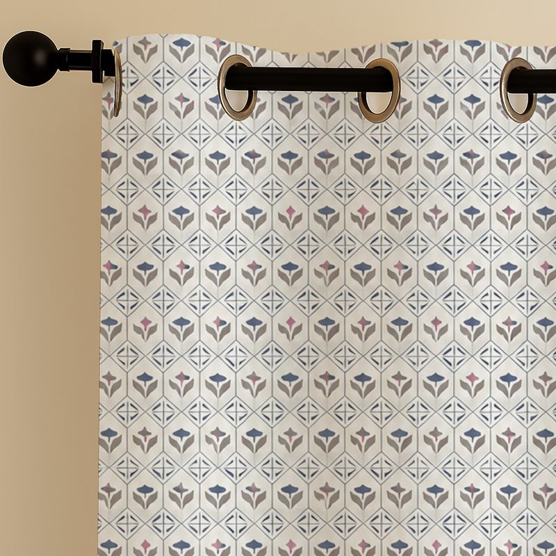 WEAVELINES 213 cm (7 ft) Door Cotton Room Darkening Curtain (Pack Of - Image 3