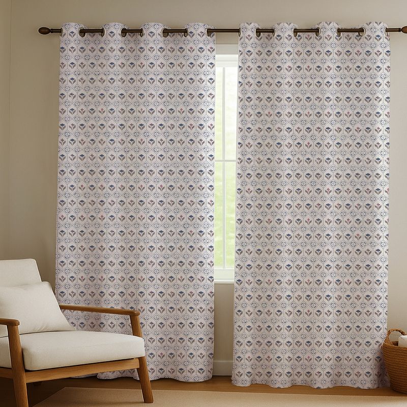 WEAVELINES 213 cm (7 ft) Door Cotton Room Darkening Curtain (Pack Of - Image 6