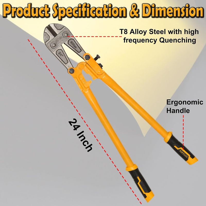OKASTA Heavy duty 24 inch BC-24 Professional CR-V Metrial Bolt Cu...more - Image 3