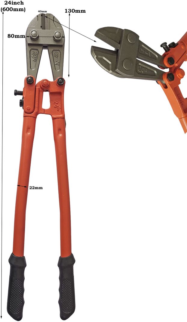Inditrust 24inch Orange Bolt Cutter & 8inch Wire Cutter - Image 5