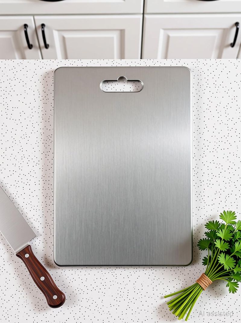 STROGAL Stainless Steel Cutting Board 31x21 cm - Image 3