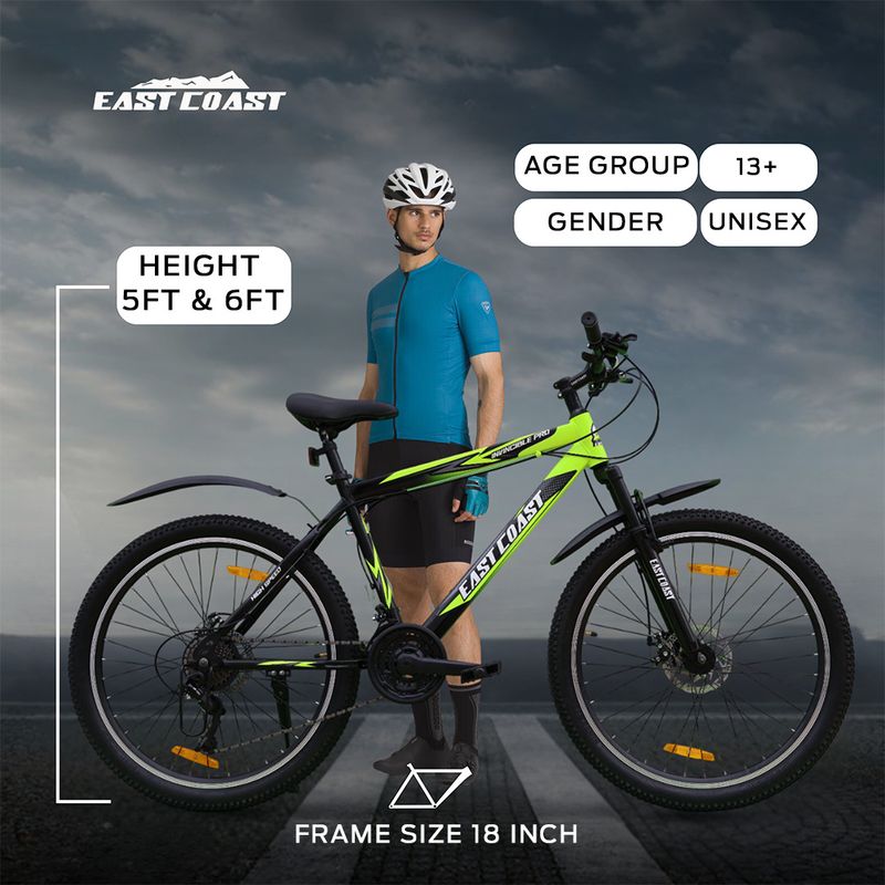 EAST COAST INVINCIBLE PRO 21 Speed 26T Green Mountain Cycle - Image 5