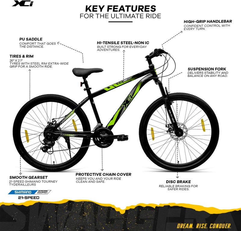 XCi SwaggerX 2.0 21 Shimano Geared 26T Mountain Cycle - Image 4