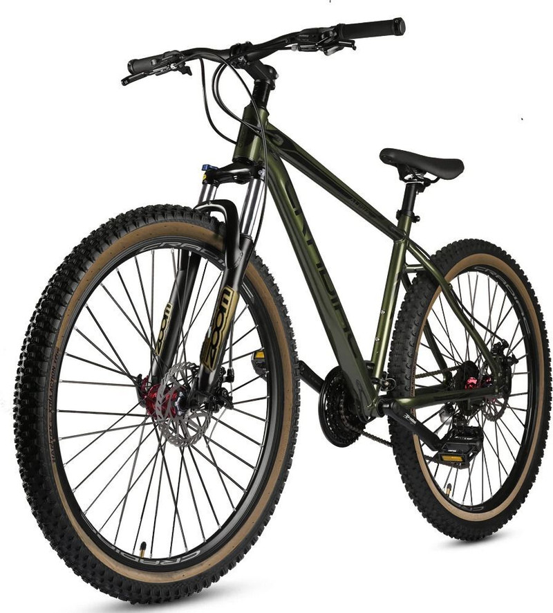 CRADIAC ALPHA PRO|6061 ALLOY FRAME |DUAL DISC|ZOOM LOCKOUT SUSPENSION|shimano gears 29 T (inch) Mountain Cycle 21 Gear, Green, Only Front Suspension