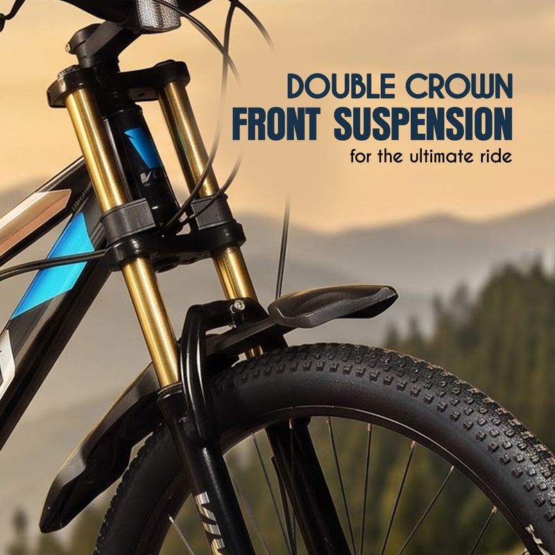 VIVID Valero Pro IBC 26T 7 Gear Cycle for Men,Double Crown Front Suspension, DD Brakes 26 T (inch) Mountain Cycle (7 Gear, Black, Only Front Suspension) - Image 6