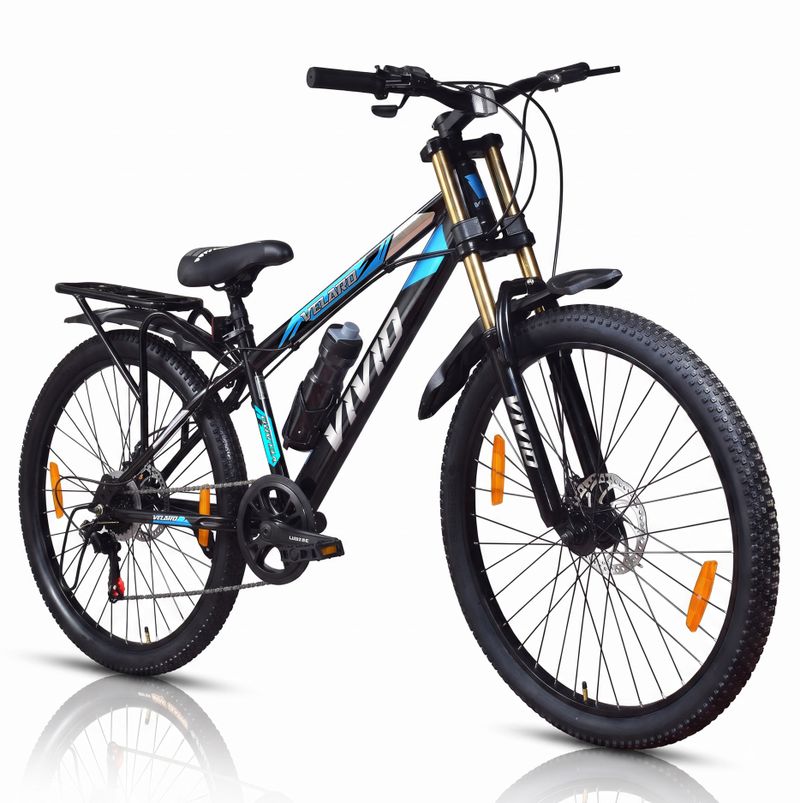 VIVID Valero Pro IBC 26T 7 Gear Cycle for Men,Double Crown Front Suspension, DD Brakes 26 T (inch) Mountain Cycle (7 Gear, Black, Only Front Suspension) - Image 3