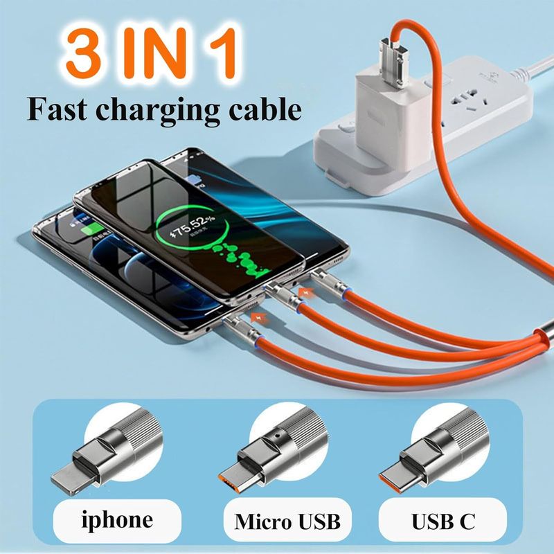 CROWNVIZ 3-in-1 Fast Charging Cable 1m - Image 5