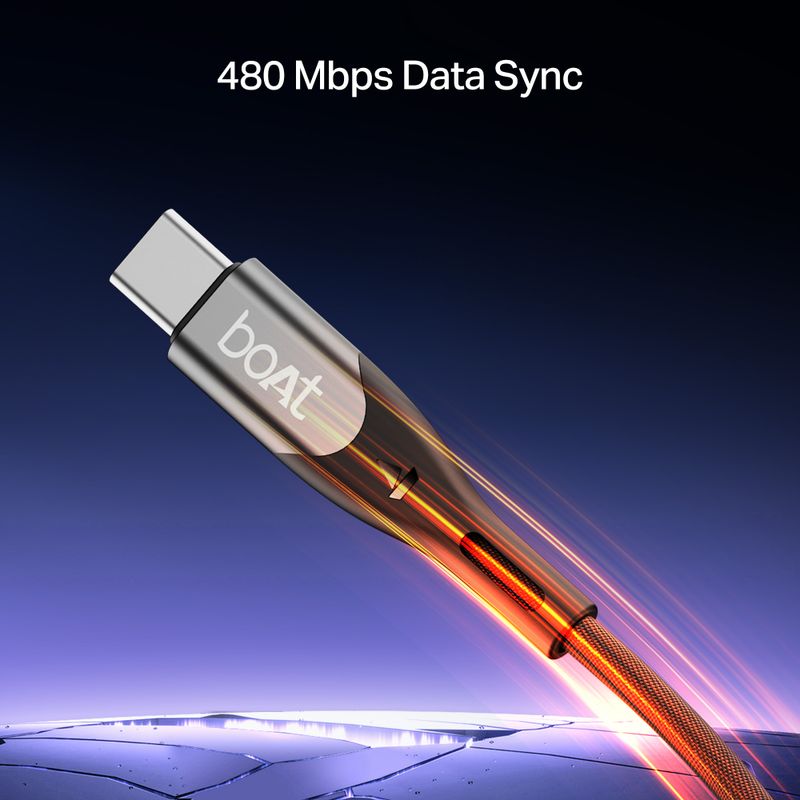 boAt USB Type C Cable 10 A 1.2 m C to C 65W (Compatible with All devices with Type- C Port, Carbon Black, Grey, One Cable, USB Type C To USB Type C, 65 W) - Image 5