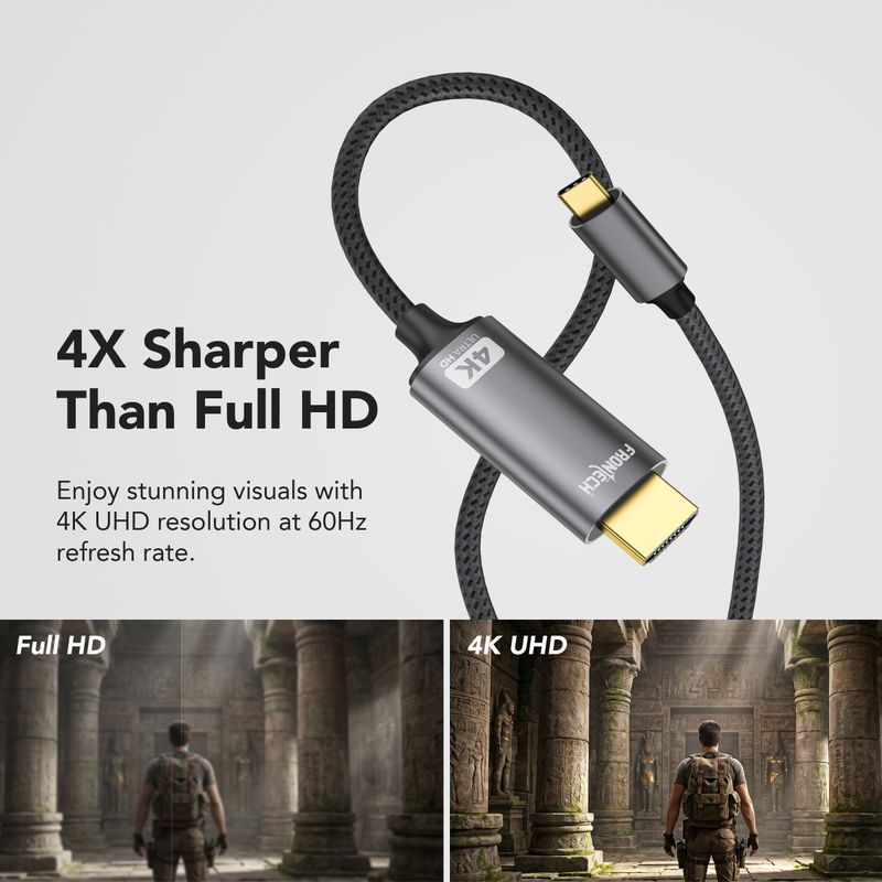 Frontech HDMI Cable 1m Type-C to HDTV 4K@60Hz - Image 5